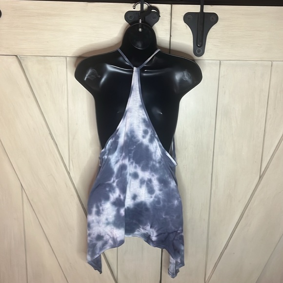 Women’s tank top blue and white tye dye - Picture 2 of 2